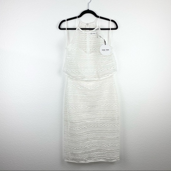 LINE & DOT Daiguri White Lace Halter Dress, M, NWT - Picture 3 of 10